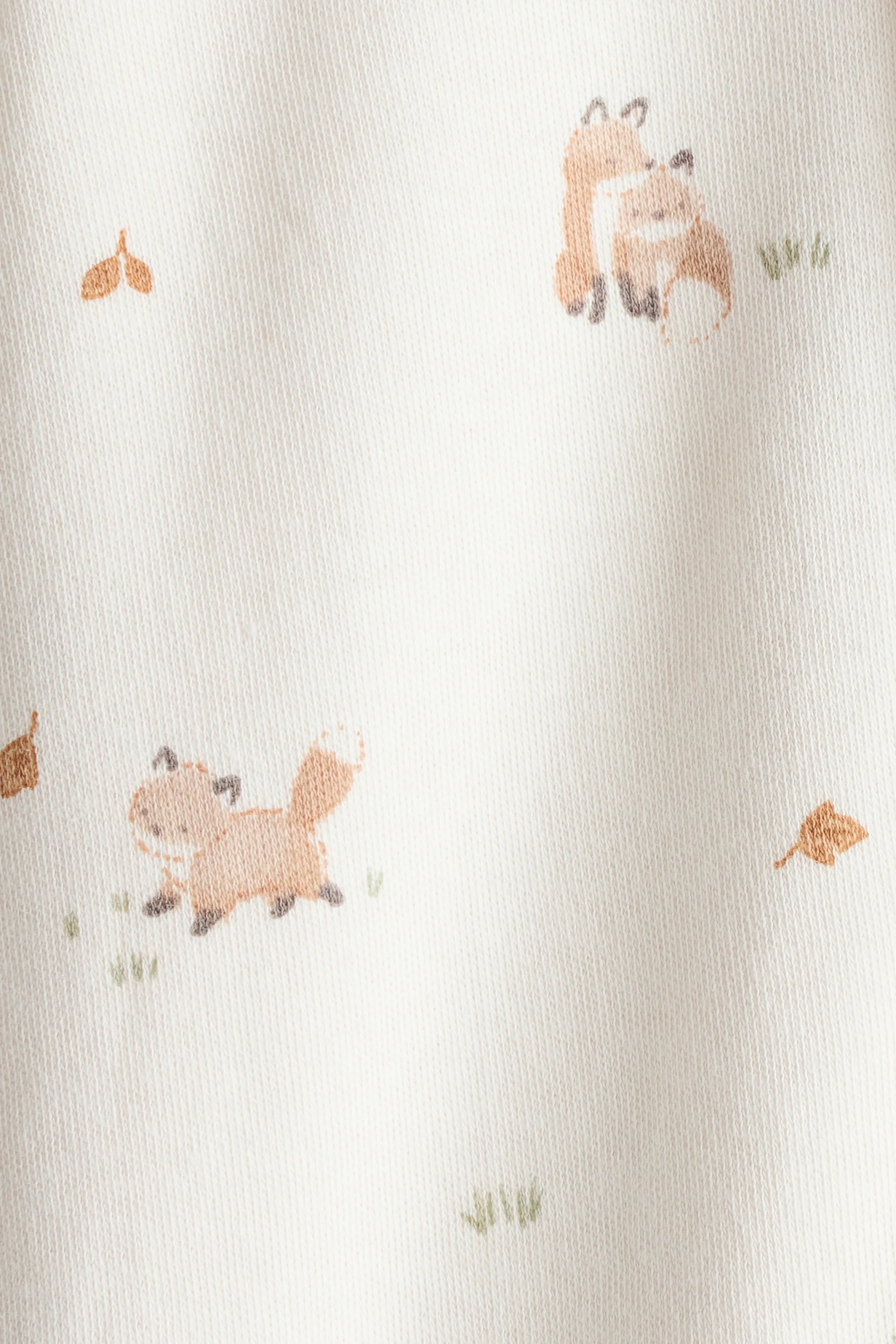 Pyjama en coton avec col - Crème/renards