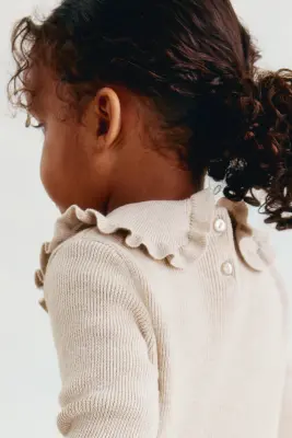 Robe en maille de coton - Beige clair — photo 2