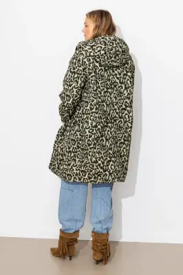 Parka fourrée motif léopard — photo 4