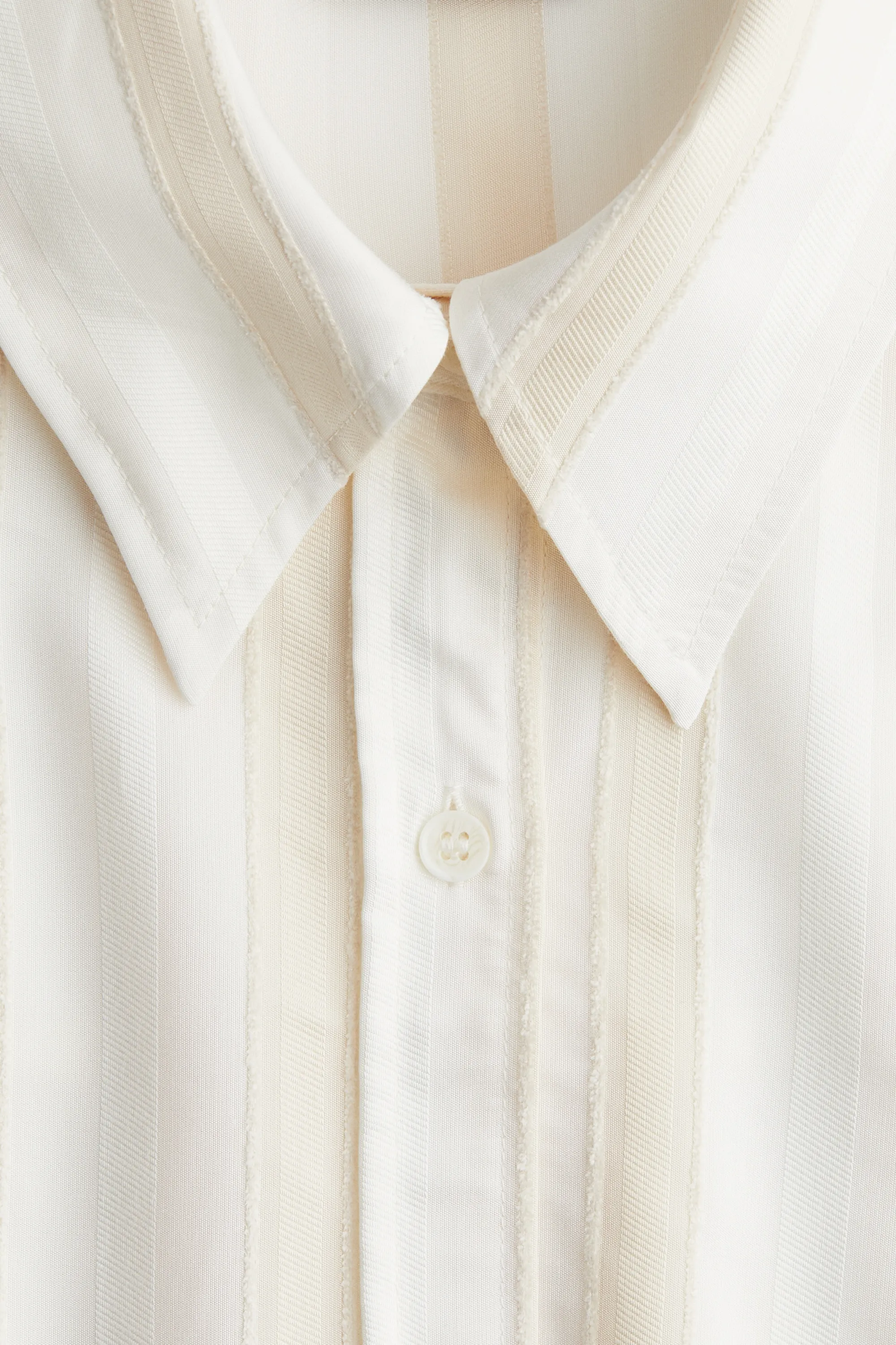 Chemise oversize en tissu ratière - Blanc/rayé
