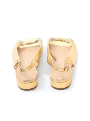 Sandales plates cuir exotique doré Prix boutique 1030€ Taille 38 — photo 4