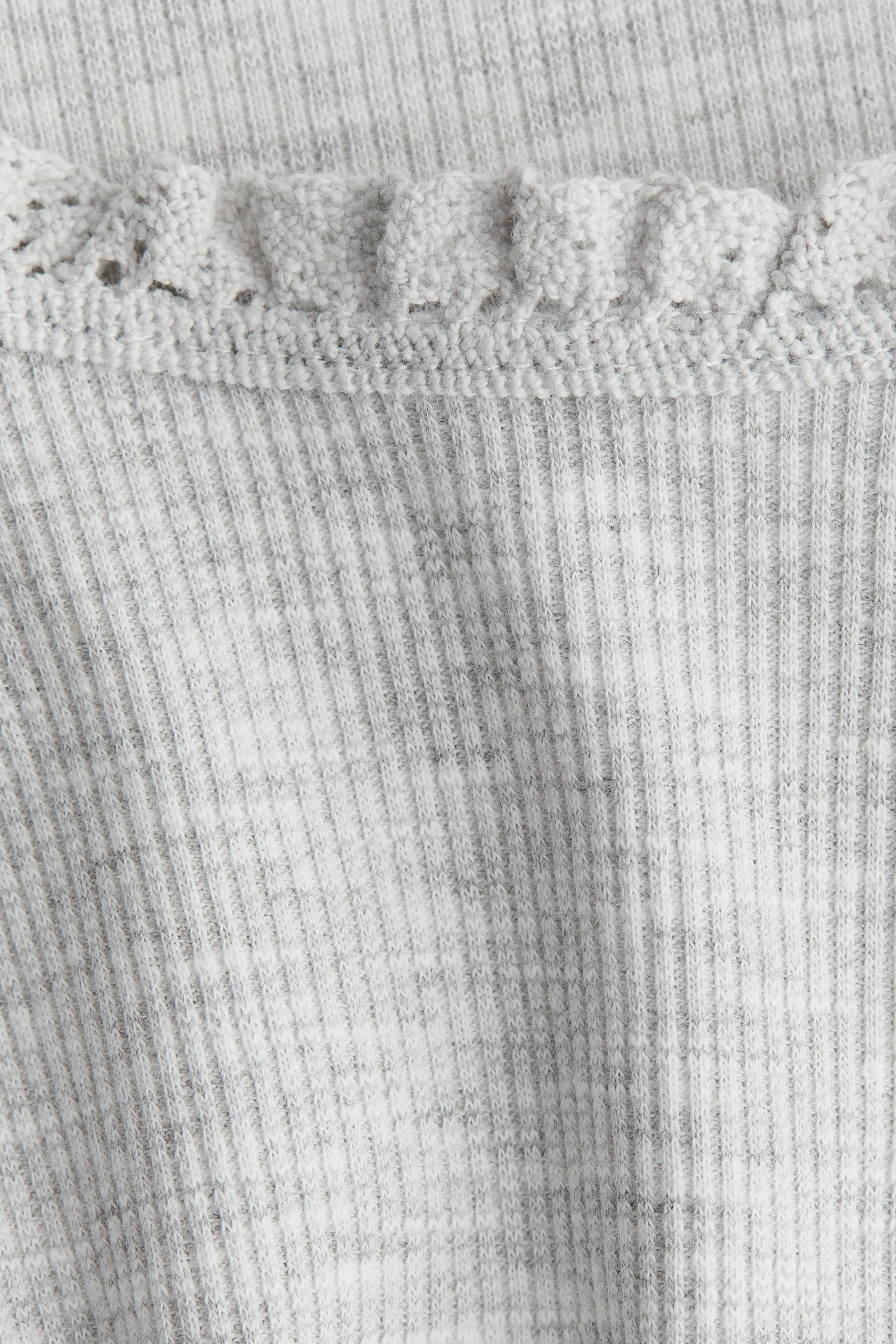 Top avec dentelle - Gris clair chiné