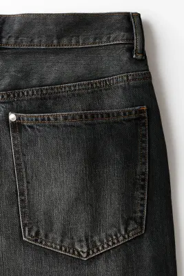 Baggy Jeans - Gris denim foncé délavé — photo 5