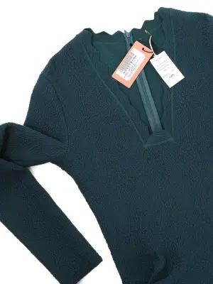 Robe GALAXY longueur midi en maille laine bleu canard Prix boutique 4000€ Taille 38 — photo 4