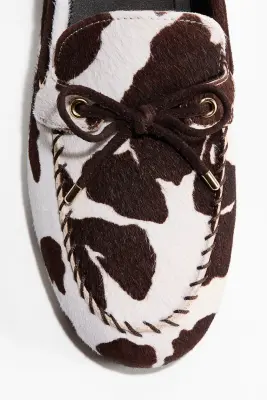 Chaussures de pont - Blanc/imprimé peau de vache — photo 4