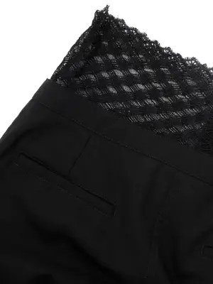 Pantalon droit en laine noir ceinture dentelle de calais Prix boutique 2500€ Taille 34 — photo 5