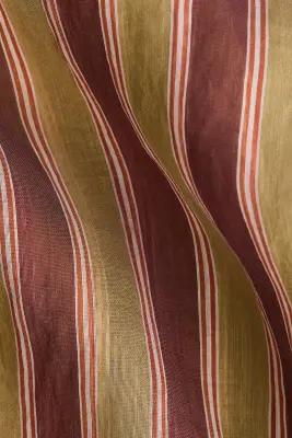 Chemise oversize en lyocell mélangé - Beige foncé/rayé — photo 5
