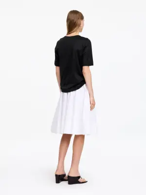 T-shirt en coton et lyocell - Noir — photo 2