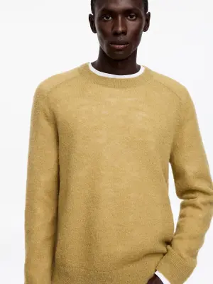 Pull en laine brossée - Jaune — photo 3