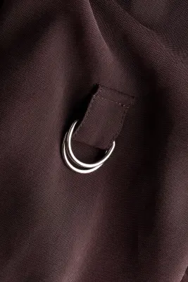 Veste oversize avec base à effet boule - Marron foncé — photo 3