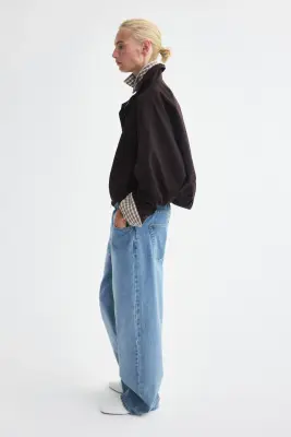 Veste oversize avec base à effet boule - Marron foncé — photo 3