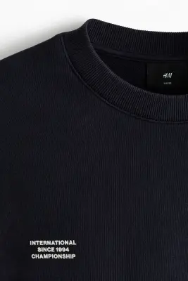 Sweat imprimé Loose Fit - Bleu foncé/INTL. 94 — photo 5