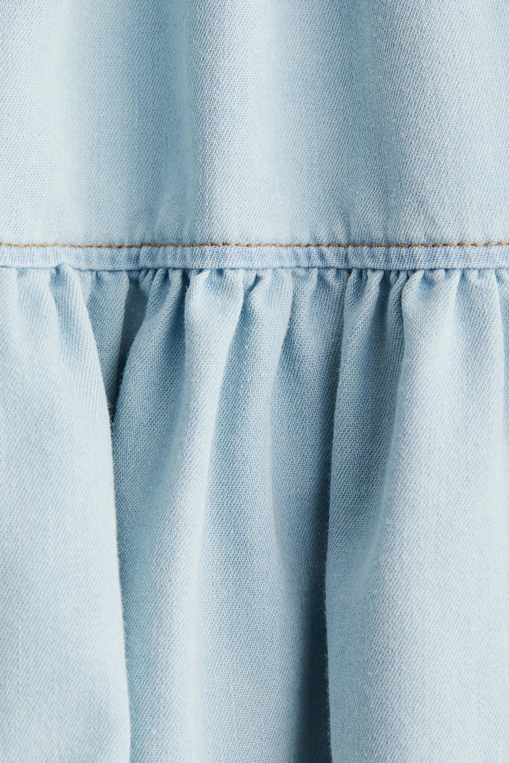 Minijupe volantée - Bleu denim clair