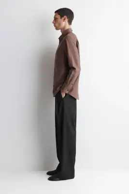 CHEMISE DÉCONTRACTÉE EN SERGÉ - ROUGE ARGILE — photo 2