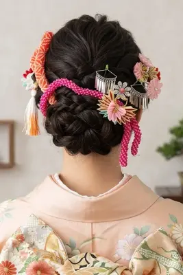 Kanzashi en Tsumami – Ornement capillaire japonais — photo 3