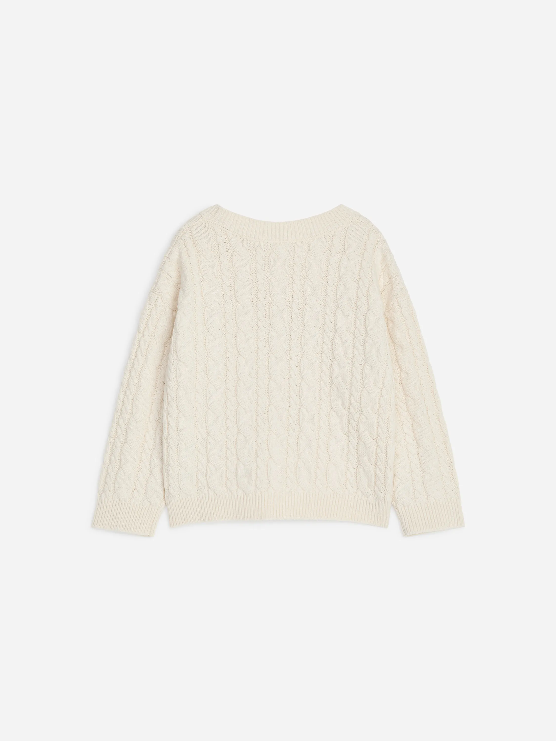 Cardigan en maille à col en V - Blanc cassé