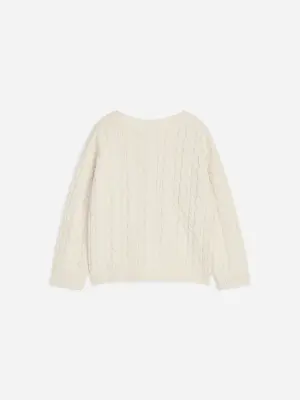 Cardigan en maille à col en V - Blanc cassé — photo 1