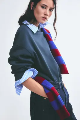 Sweat oversize - Bleu canard — photo 3