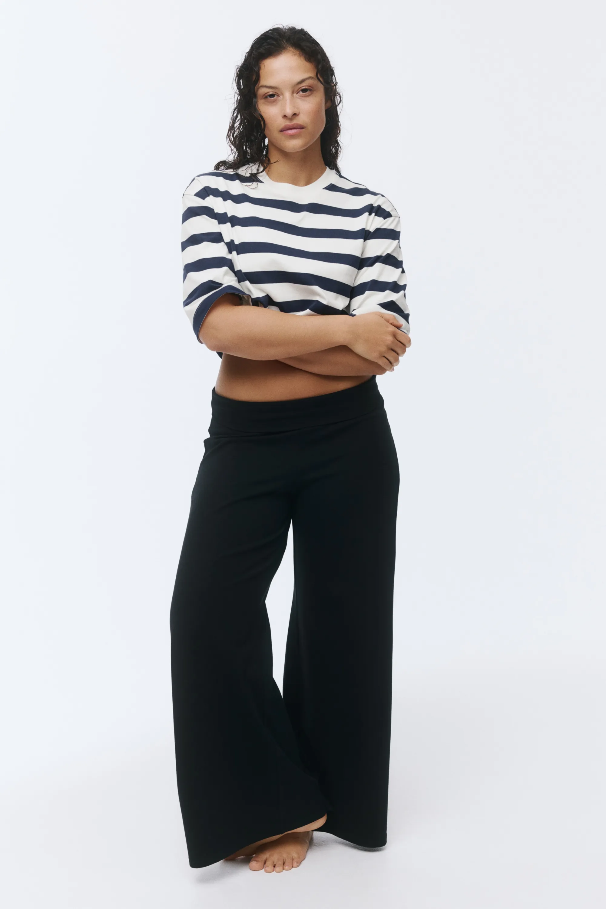 T-shirt oversize - Bleu marine/rayé