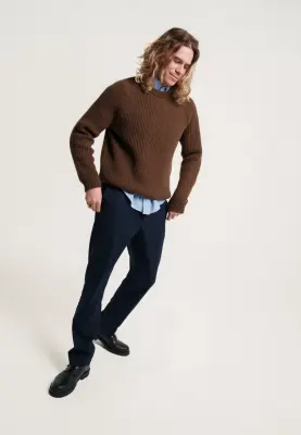 Le pull côtelé - Marron — photo 5