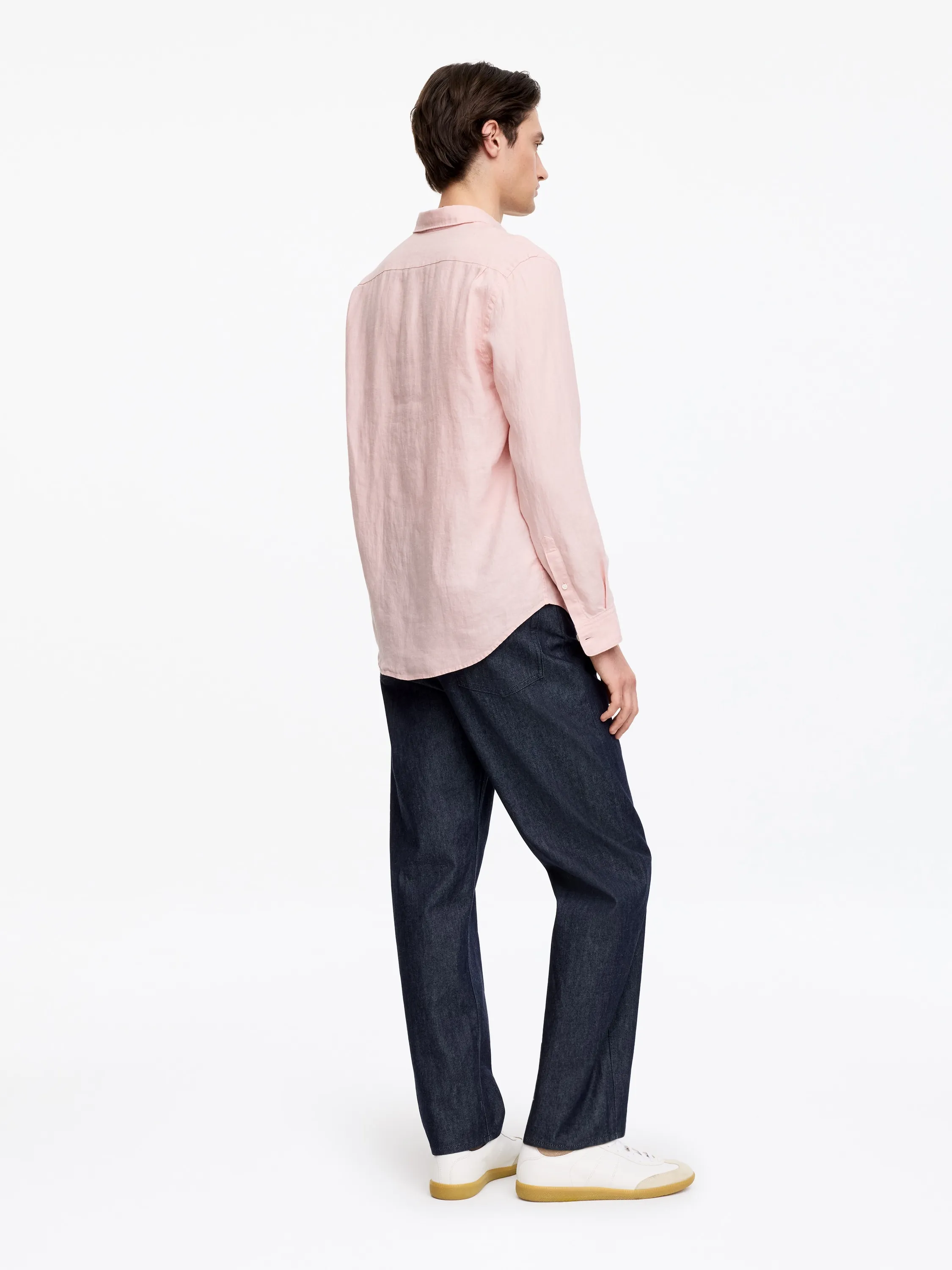 Chemise en lin classique - Rose poudré