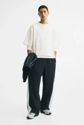 T-shirt Oversized Fit en coton avec motifs - Ivoire/86 — photo 1