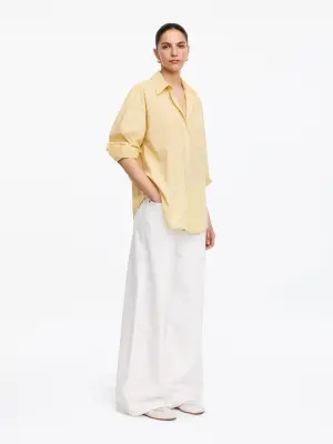 Chemise en popeline de coton - Jaune — photo 1