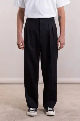 Pantalon French Military - Gabardine de laine Noir — photo 3