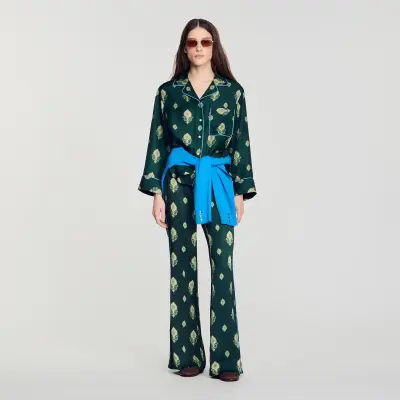 Chemise pyjama imprimée paisley