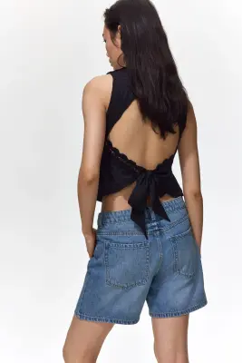 Short en denim - Bleu denim — photo 2