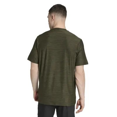 ADIDAS TEE SHIRT STRETCH GRANDE LONGUEUR Kaki — photo 4