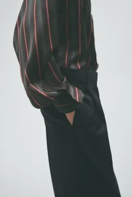 Pantalon chic en laine mélangée - Noir — photo 2