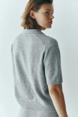 Polo à manches courtes - Gris chiné — photo 3
