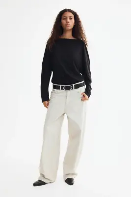 Barrel High Waist Jeans - Gris denim clair — photo 2