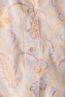 Blouse oversize en viscose mélangée - Violet clair/motif cachemire — photo 3