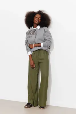 Pantalon large ceinturé Femme — photo 3