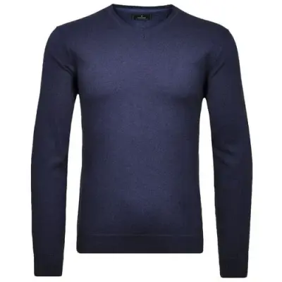 RAGMAN PULL COL V GRANDE LONGUEUR Marine — photo 1