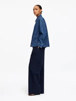 Chemise en sergé de denim - Bleu — photo 1