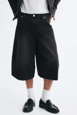 Short Baggy Barrel en denim - Noir denim — photo 1