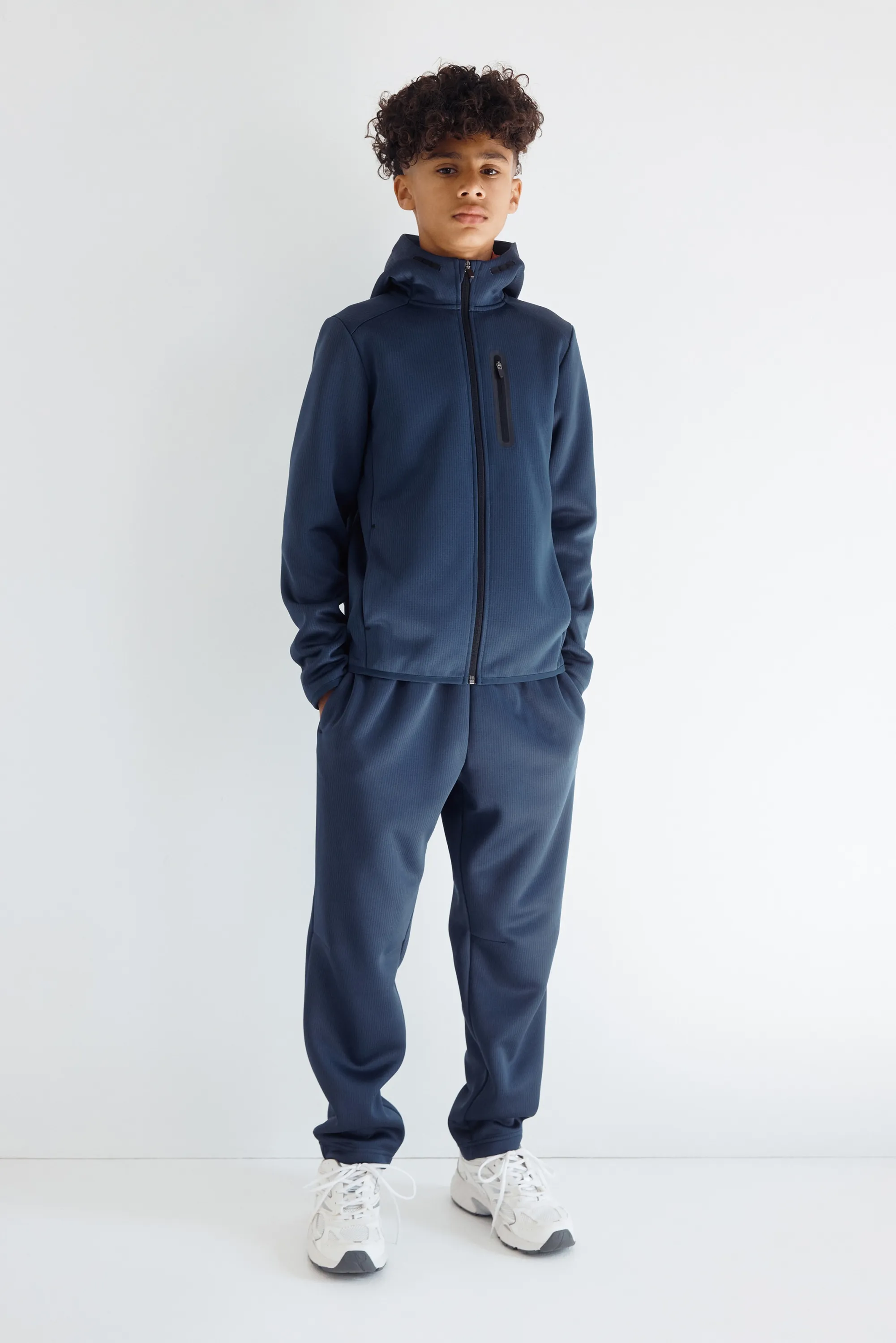 Veste de sport chaude avec capuche ThermoMove™ - Bleu ancien
