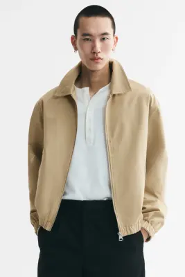 Veste en coton avec col - Beige — photo 1