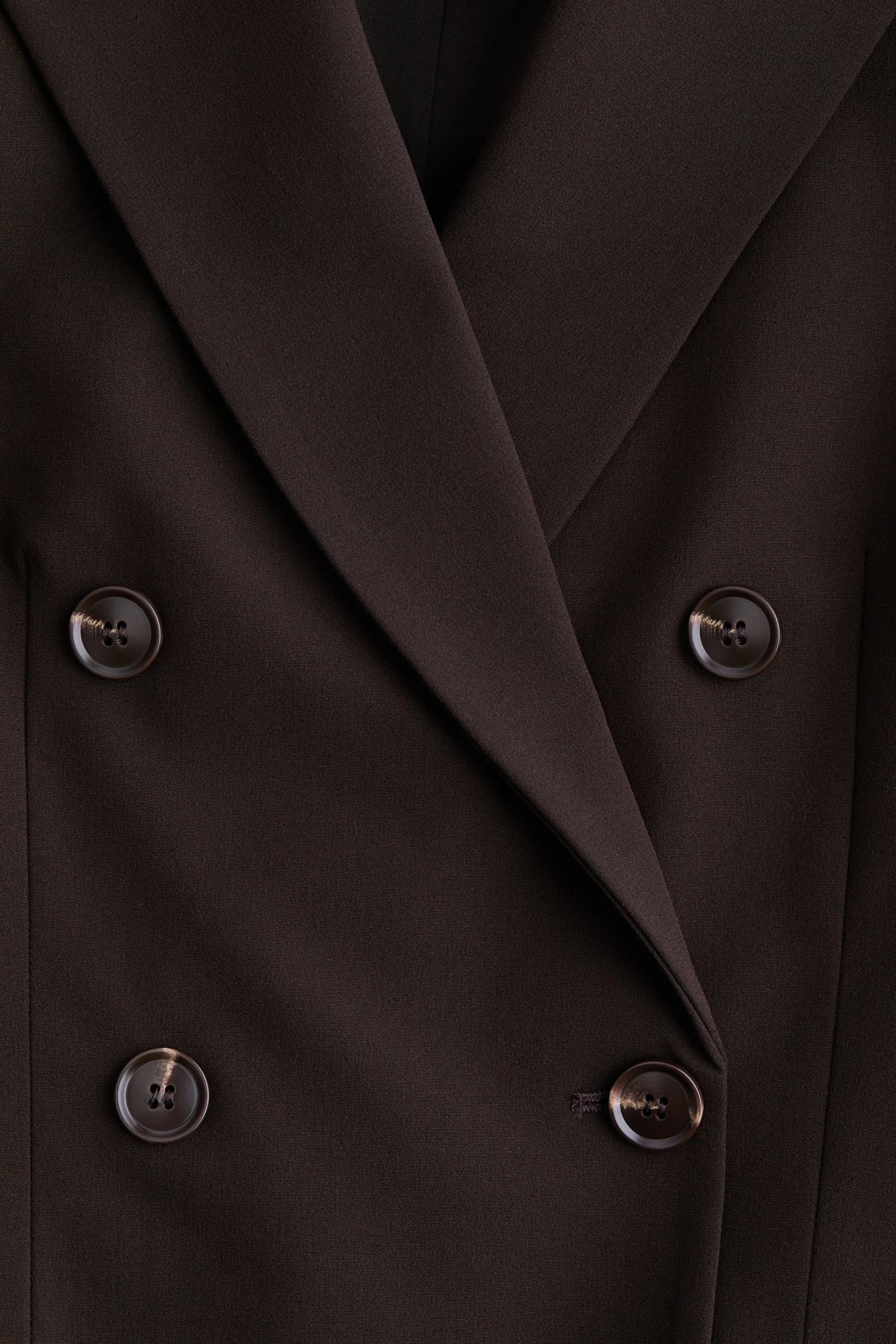 Blazer Wrinkle-resistant à fermeture croisée - Marron foncé