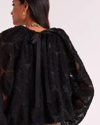 Blouse Ambre noir texturé — photo 2