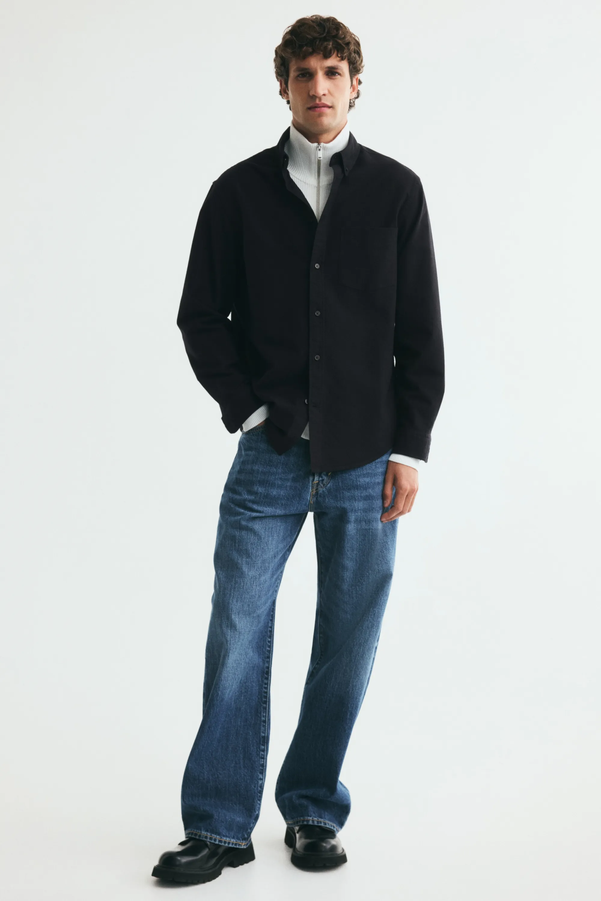 Chemise Oxford Regular Fit - Noir