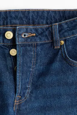 Barrel Regular Cropped Jeans - Bleu denim foncé — photo 2