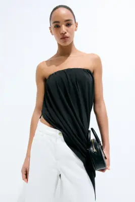 Top bandeau asymétrique - Noir — photo 2