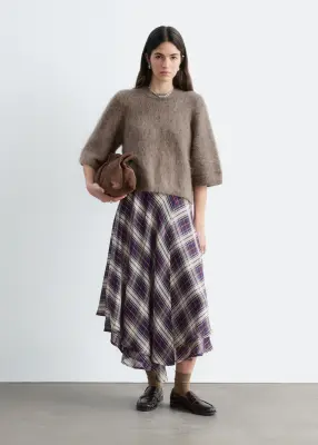 T-shirt en maille de mohair mélangé - Taupe foncé — photo 2