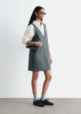 Robe à motif pied-de-poule - Gris/À carreaux — photo 5