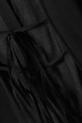 Chemise à nouer dos ouvert et manches longues - Noir — photo 3