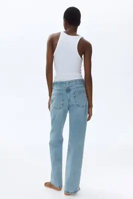 Barrel High Waist Jeans - Bleu denim clair — photo 4
